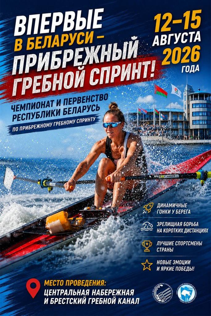  БРЕСТ ПЕРВЫМ В БЕЛАРУСИ ПРИНИМАЕТ ПРИБРЕЖНЫЙ ГРЕБНОЙ СПРИНТ!